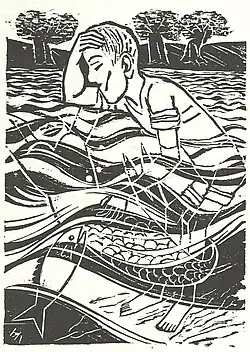 Fischender Knabe mit Wassernixe (1933)