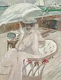 Madame Helleu sur son yacht L'etoile, Öl auf Leinwand, um 1898–1900