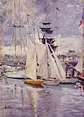 The Harbor at Deauville, Öl auf Leinwand, 1911