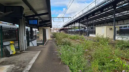 Verwaister Breitspur-Teil im SNCF-Bahnhof Hendaye, Zustand 2024
