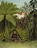 Henri Rousseau: Zwei Affen im Urwald