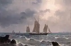 Segelschiffe vor der Küste