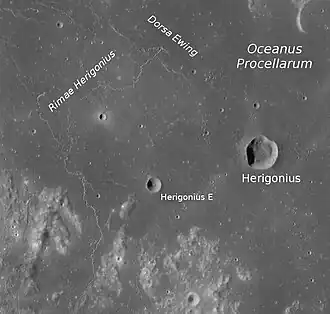 Herigonius mit Rimae Herigonius (LROC-WAC)