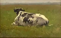 Herman Johannes van der Weele: Liegende Kuh (etwas 1900)