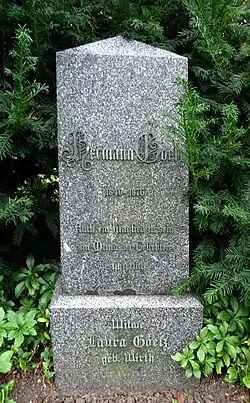 Hermann Goetz-Wirth (1840–1876) Komponist, Laura Goetz. Grab, Friedhof Rehalp, Zürich