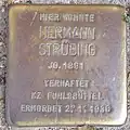 Hermann Strübing vor der Barmbeker Straße 177