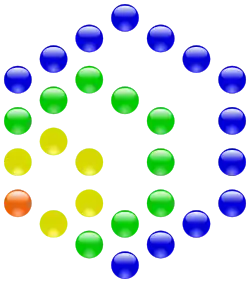 Die 28 ist die vierte Sechseckszahl.