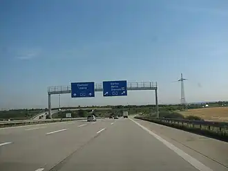 Die A 17 am Dreieck Dresden-West