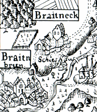 Burg Breitenegg (auf einer Karte um 1600)