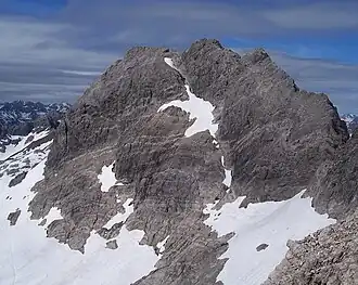 Die Hochfrottspitze vom Aufstieg zur Mädelegabel
