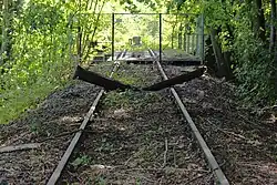Die Bahnstrecke bei Höhr-Grenzhausen kurz vor der Anschlussstelle Steuler
