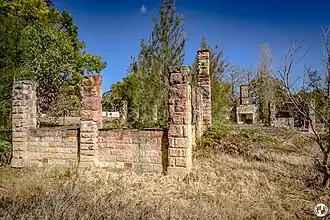 Ruine der Sergeanten-Messe und Billardraum aus Sandstein