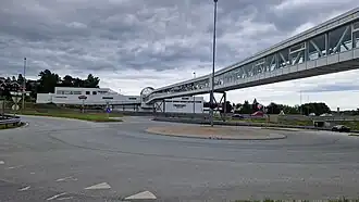 Fußgängerbrücke zwischen den beiden Gebäuden des Holmen Senters