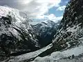 Ausblick vom Westportal des Homer Tunnel im Winter