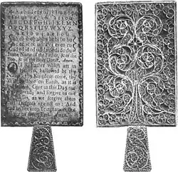 Buchstabentafel aus Silber