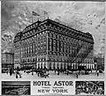 Hotel Astor, New York, Ansichtskarte ca. 1900–1910.