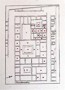 Plan der Villa des Dionysos