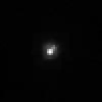 Huya und sein Mond, aufgenommen vom Hubble-Weltraumteleskop