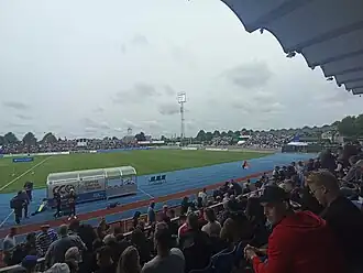 Blick von der Haupttribüne (August 2023)