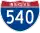 Straßenschild der I-540