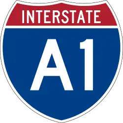 Straßenschild der I-A-1