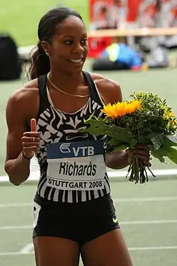 Vizeweltmeisterin Sanya Richards errang hier ihre erste Einzelmedaille bei einer großen internationalen Meisterschaft