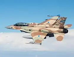 F-16I Sufa der 253. Staffel „Negev“ (siehe Heck) von Ramon bei einer Übung im Dezember 2016