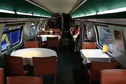 Speiseraum eines IC2000 der SBB