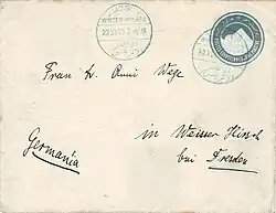 Brief des Teilnehmers der II. Ärztefahrt vom 20. November 1909, Dr. George Wege, aus Luxor (145 × 111 mm)[38]