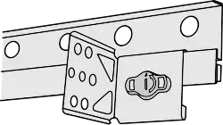 Montageleiste (Querschnitt) mit eingehängtem Korpushalter