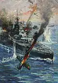 Gemaltes Bild vom Angriff auf die HMS Prince of Wales