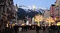 Maria-Theresien-Straße mit Weihnachtsbeleuchtung