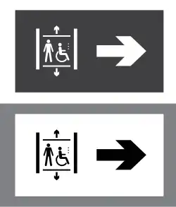 Beispiel für eine Beschilderung mit hohem visuellem Kontrast