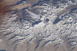 Bild von der ISS, Saser Kangri II in der Bildmitte rechts