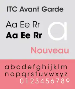 Schriftbeispiel für Avant Garde