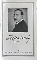 Werbung für Stefan Zweig von 1927 (Foto: F. X. Setzer)