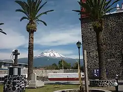 Blick von Atlautla de Victoria auf den Popocatépetl