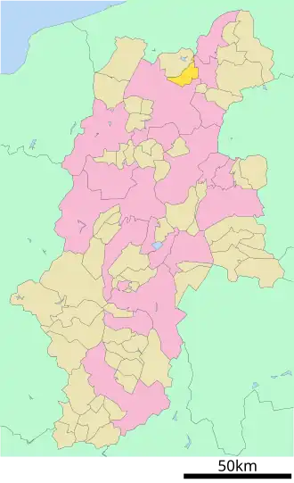 Lage Iizunas in der Präfektur