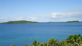 Blick auf die Inseln an der Baie de Sainte Marie