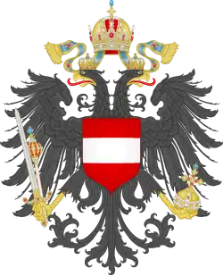 Kleines Wappen der Österreichischen Länder Österreich-Ungarns aus dem Jahre 1915, aus Die neuen österreichischen, ungarischen und gemeinsamen Wappen