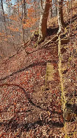 Letzter Mauerrest in Längsrichtung