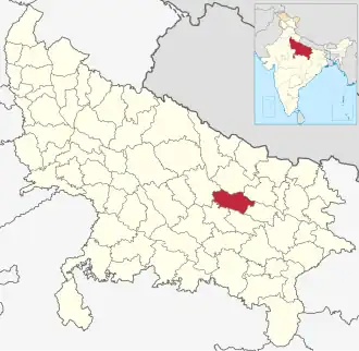 Positionskarte des Distrikts Ayodhya