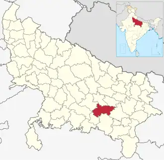 Positionskarte des Distrikts Pratapgarh