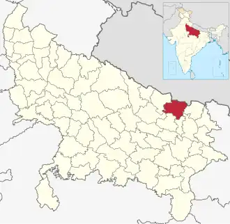 Positionskarte des Distrikts Siddharthnagar