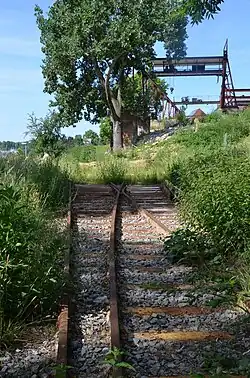 Weiche an der ehemaligen Verladeanlage des Betriebs Schauffele, Mai 2011