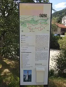 Informationstafel des Pfads der Pioniere in Surava.