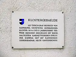 Informationstafel, Klostergebäude Wettingen