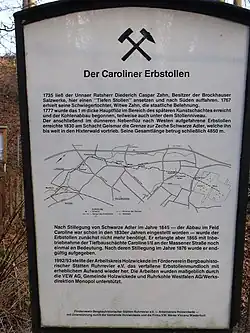 Infotafel zum Caroliner Erbstollen