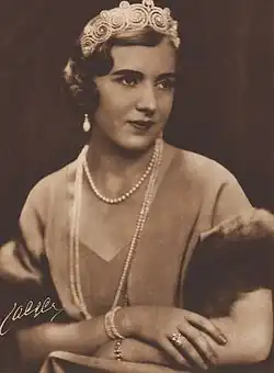 Ingrid, Königin von Dänemark mit dem 'Khedive of Egypt'-Diadem von Cartier