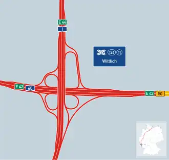 Übersichtskarte Autobahnkreuz Wittlich